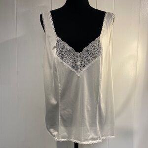 Vintage Sears Lace Trim Camisole Tank | White | Size 46 USA